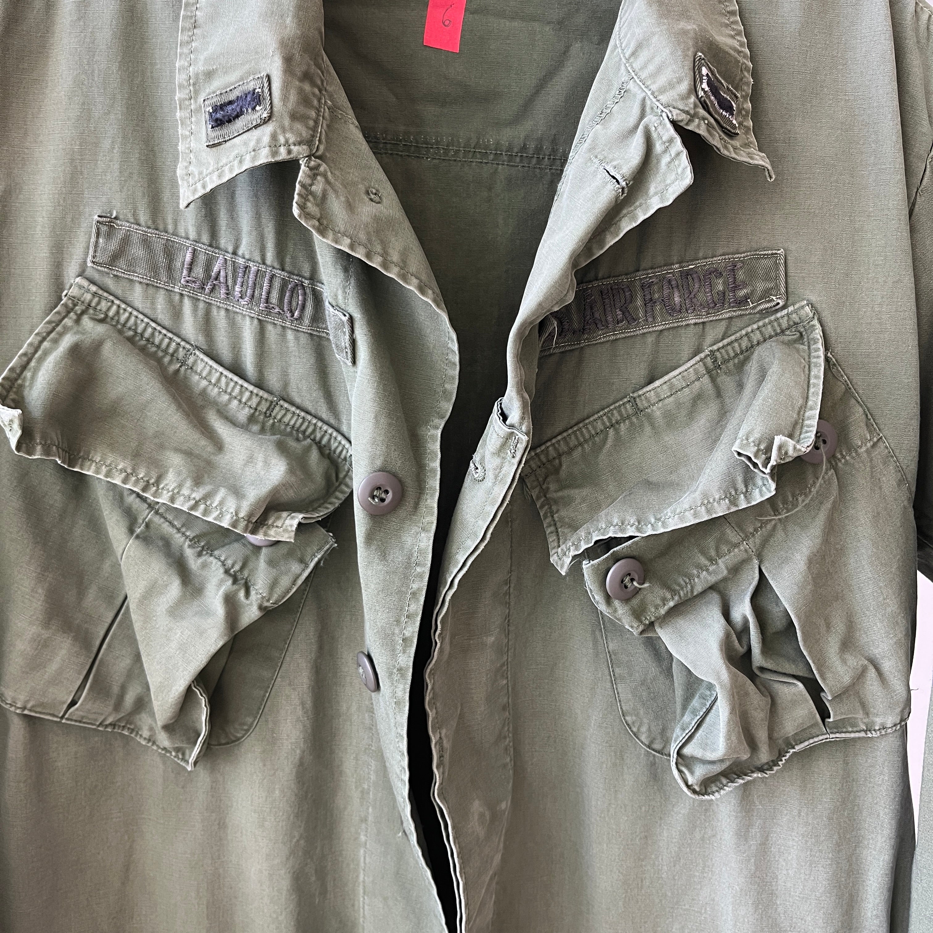1970s Vietnam Jungle Jacket with Slanted Pockets and Redone Sleeves (Originals are still there)