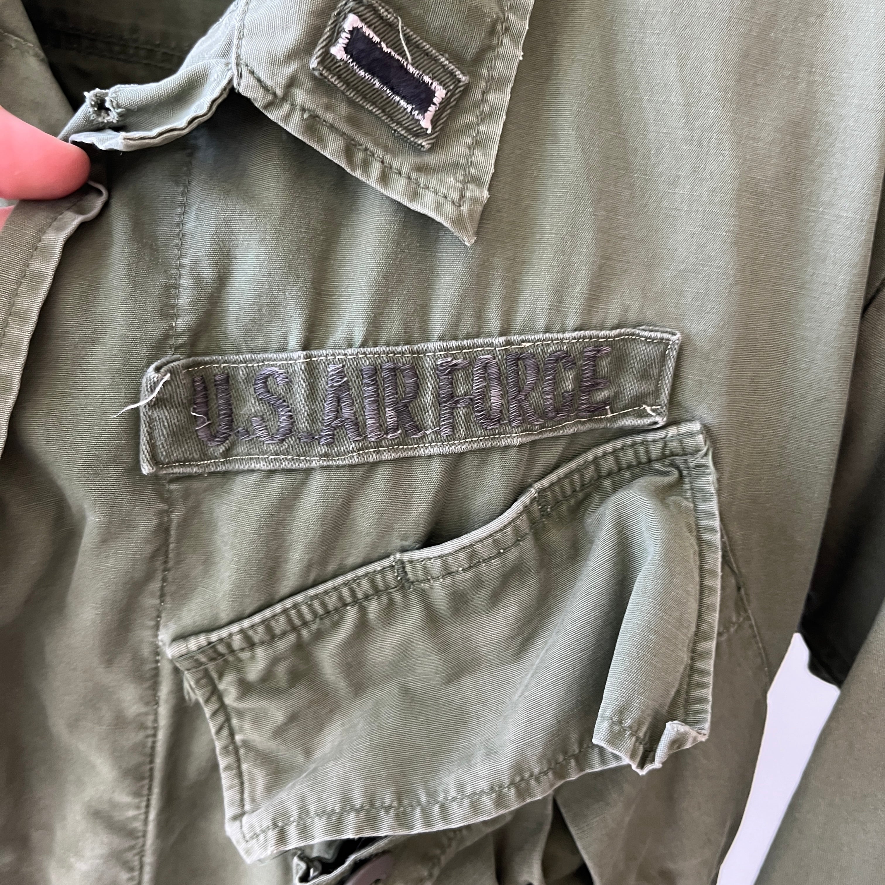 1970s Vietnam Jungle Jacket with Slanted Pockets and Redone Sleeves (Originals are still there)