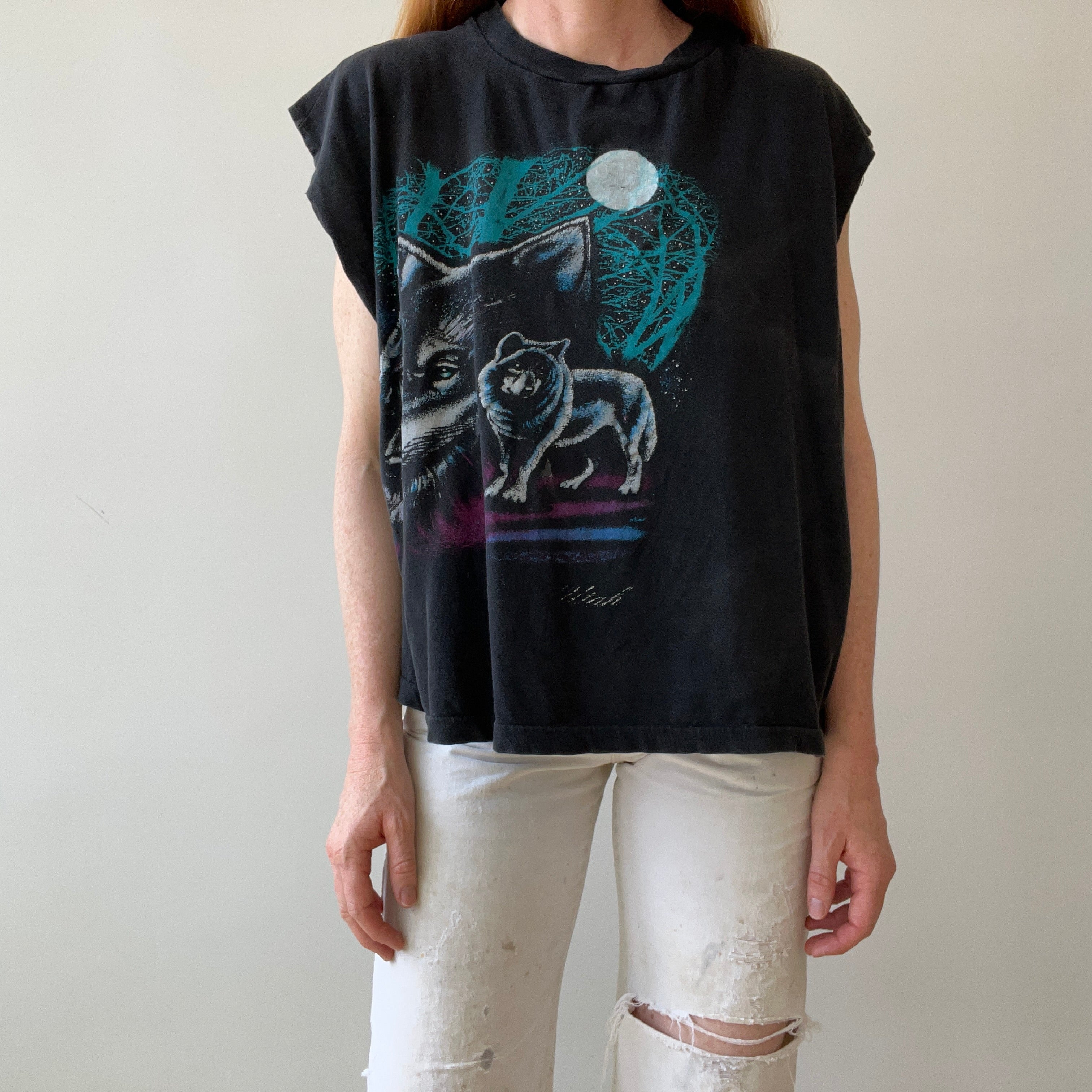 1990s Wolf Cut Off T-Shirt - YES PLEASE