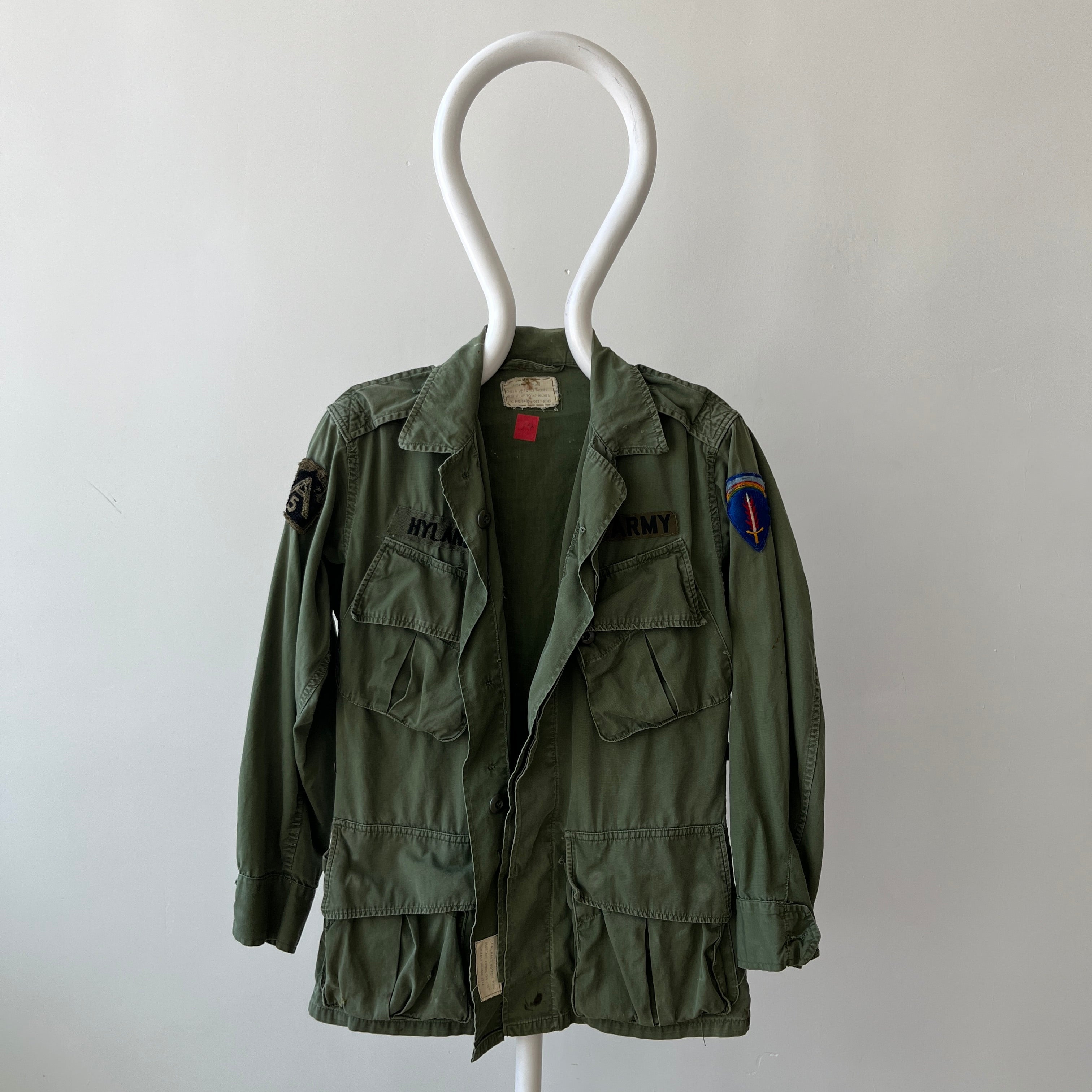 1960s OG-107 Cotton Military Coat with Tapering Buttons on the Backside - Smaller