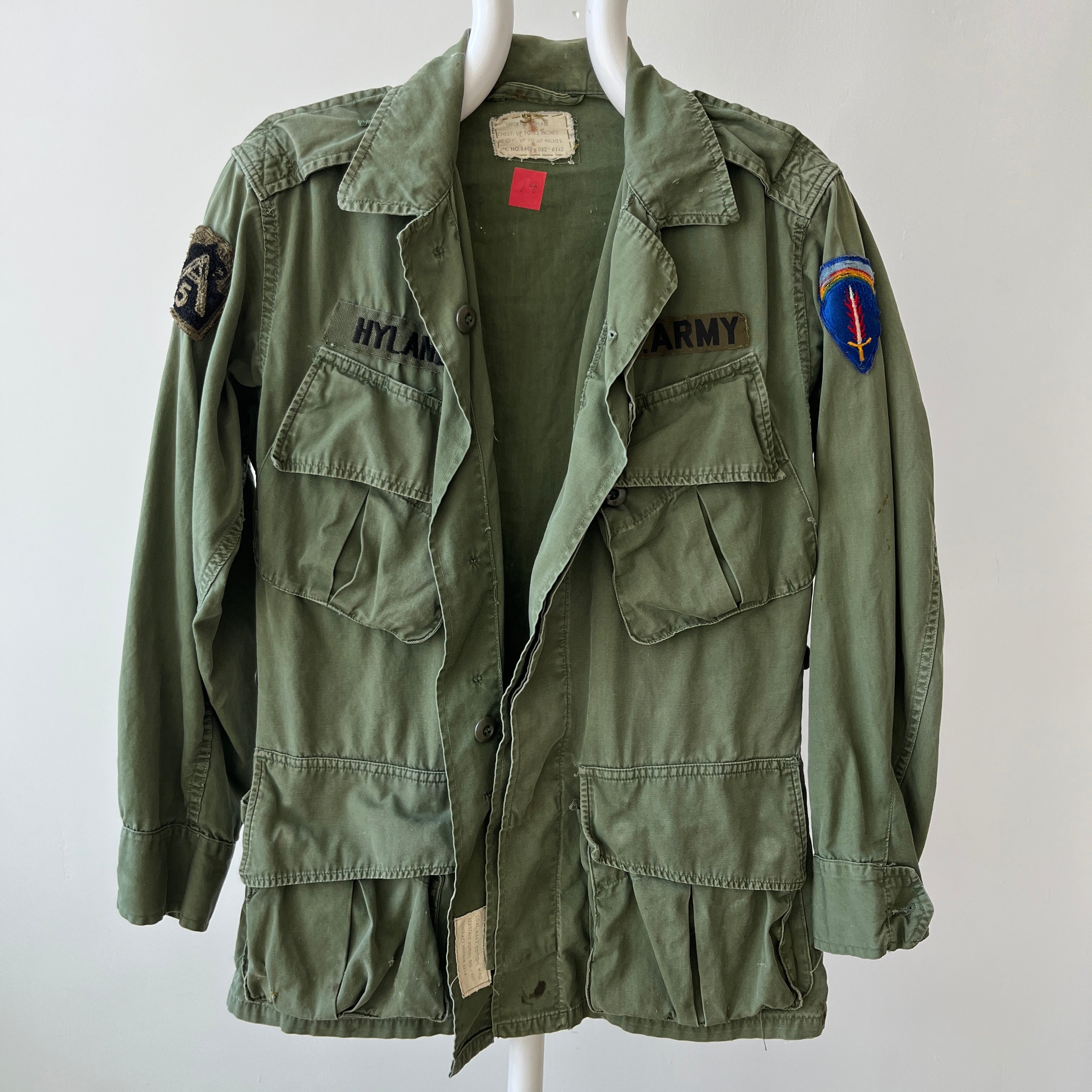 1960s OG-107 Cotton Military Coat with Tapering Buttons on the Backside - Smaller