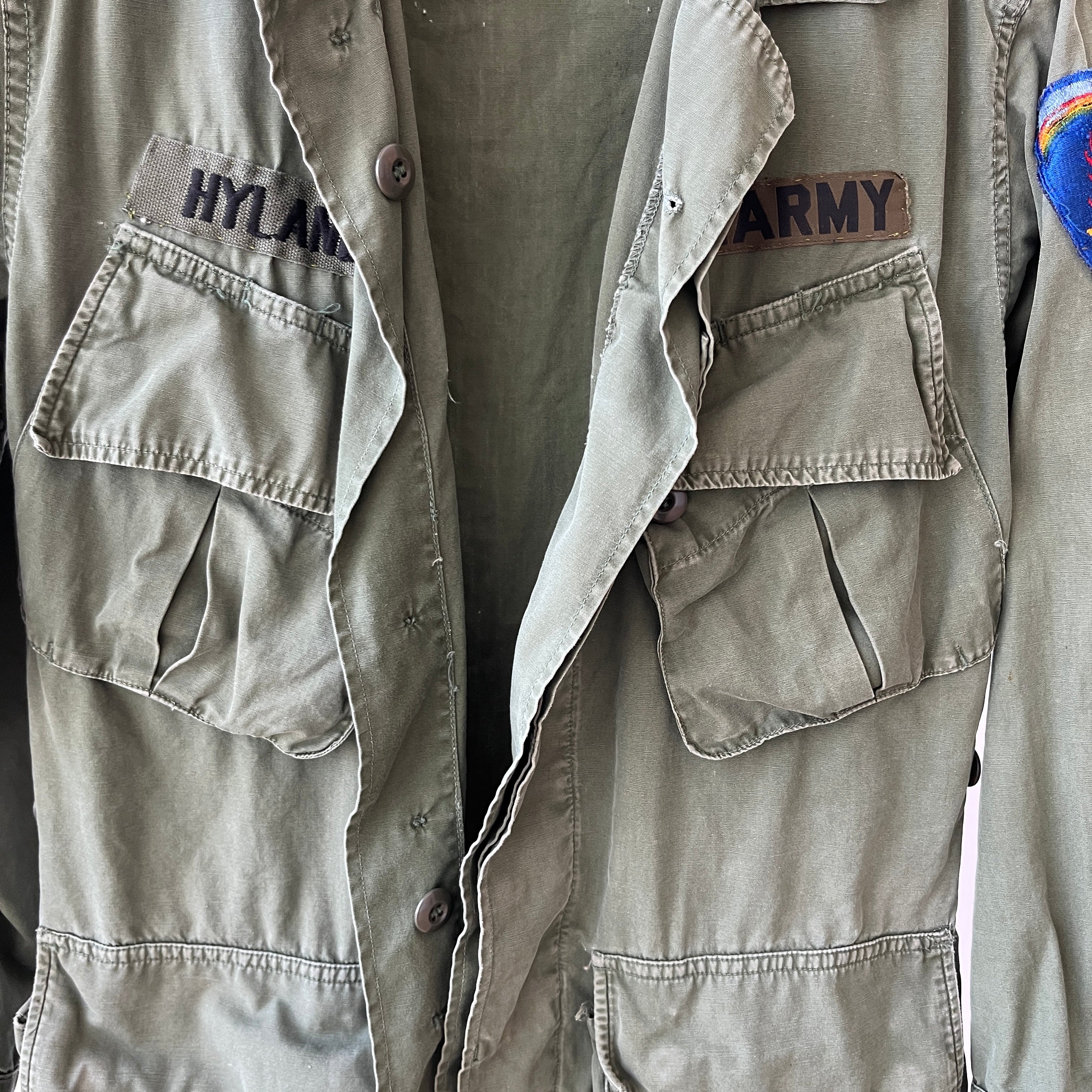 1960s OG-107 Cotton Military Coat with Tapering Buttons on the Backside - Smaller