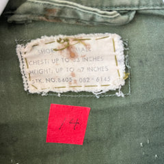1960s OG-107 Cotton Military Coat with Tapering Buttons on the Backside - Smaller