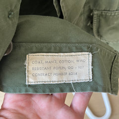 1960s OG-107 Cotton Military Coat with Tapering Buttons on the Backside - Smaller