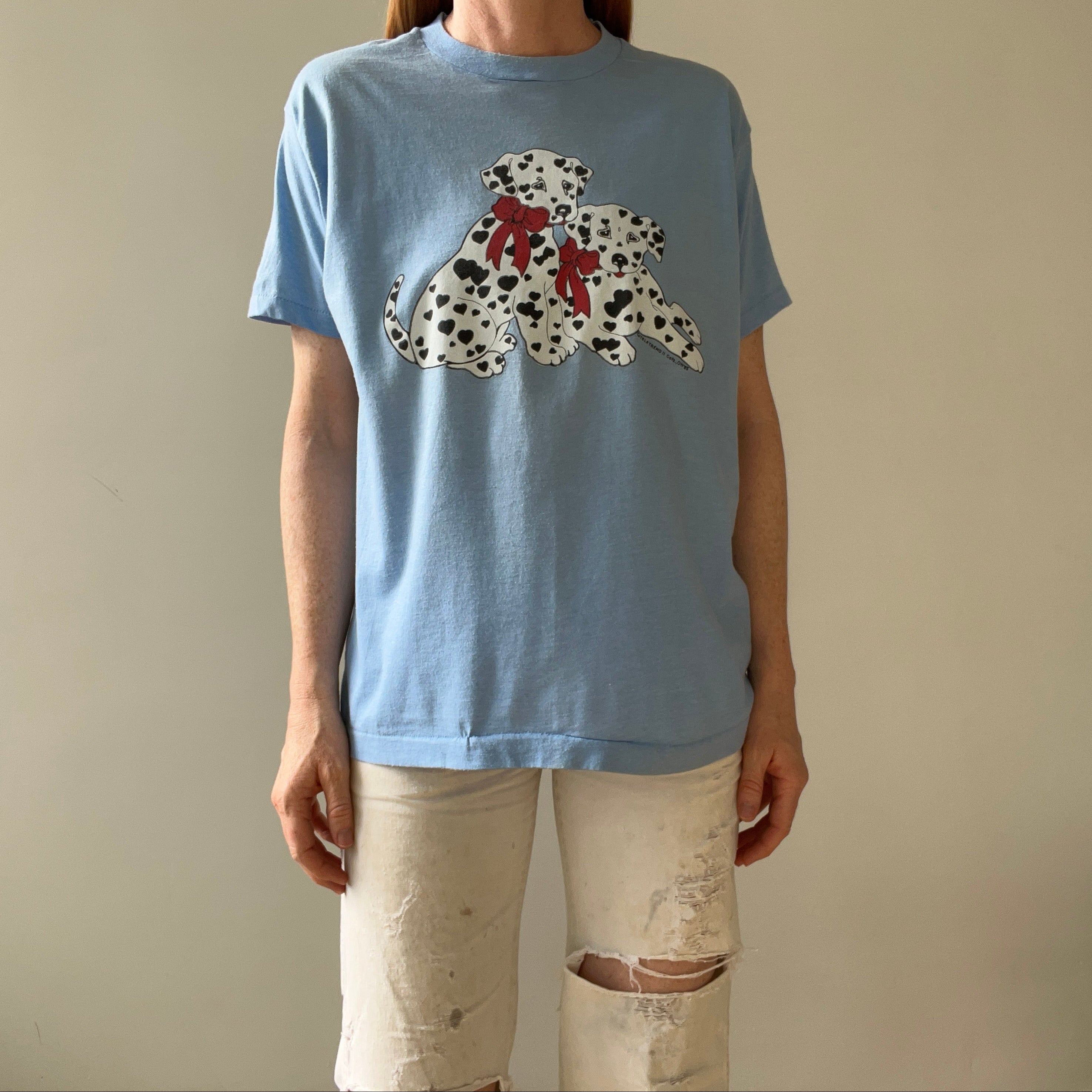 1985 Dalmatian Puppy Hearts T Shirt