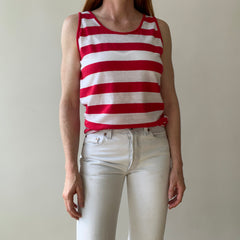 1980s Red and White Striped Tank Top - THIS IS GOOD