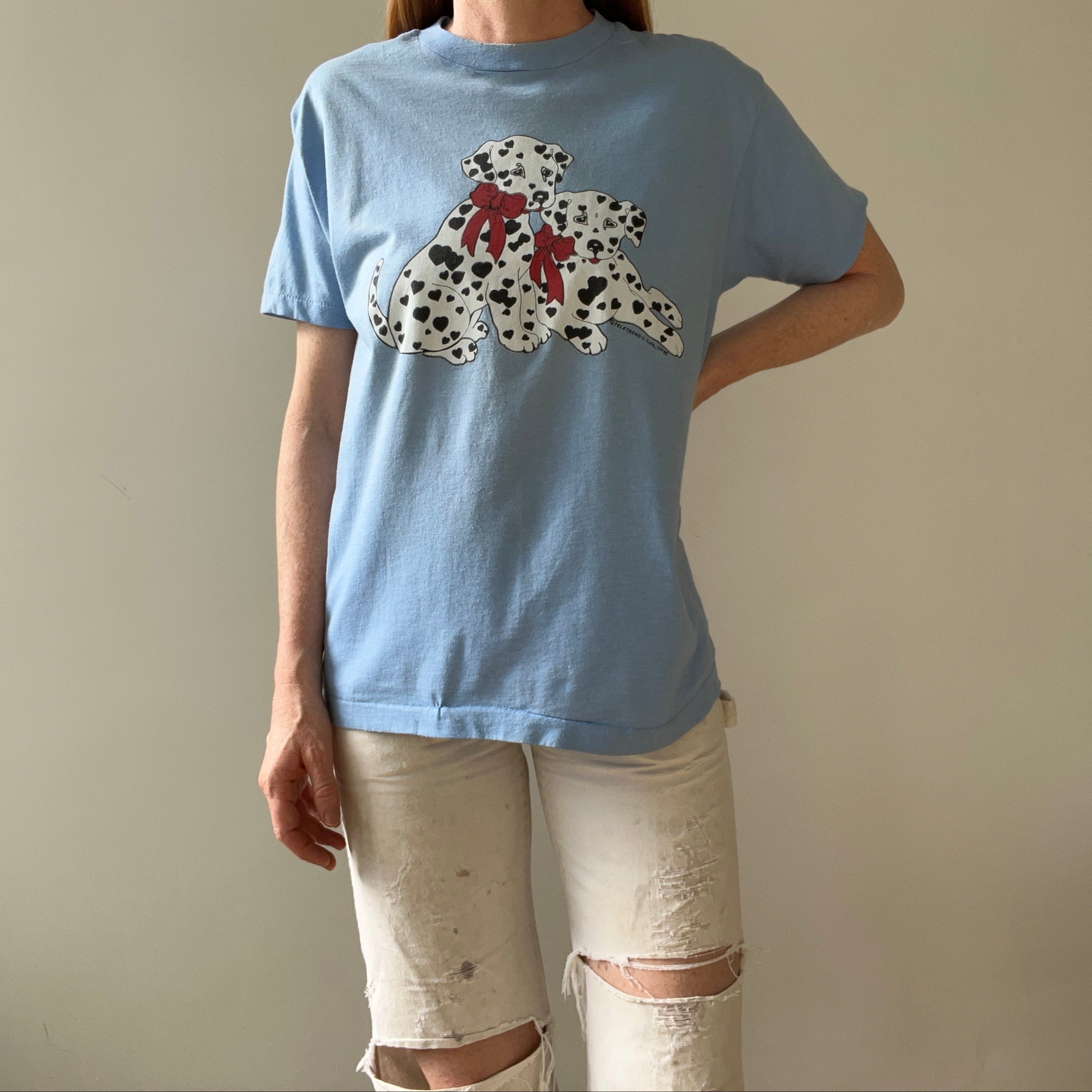 1985 Dalmatian Puppy Hearts T Shirt