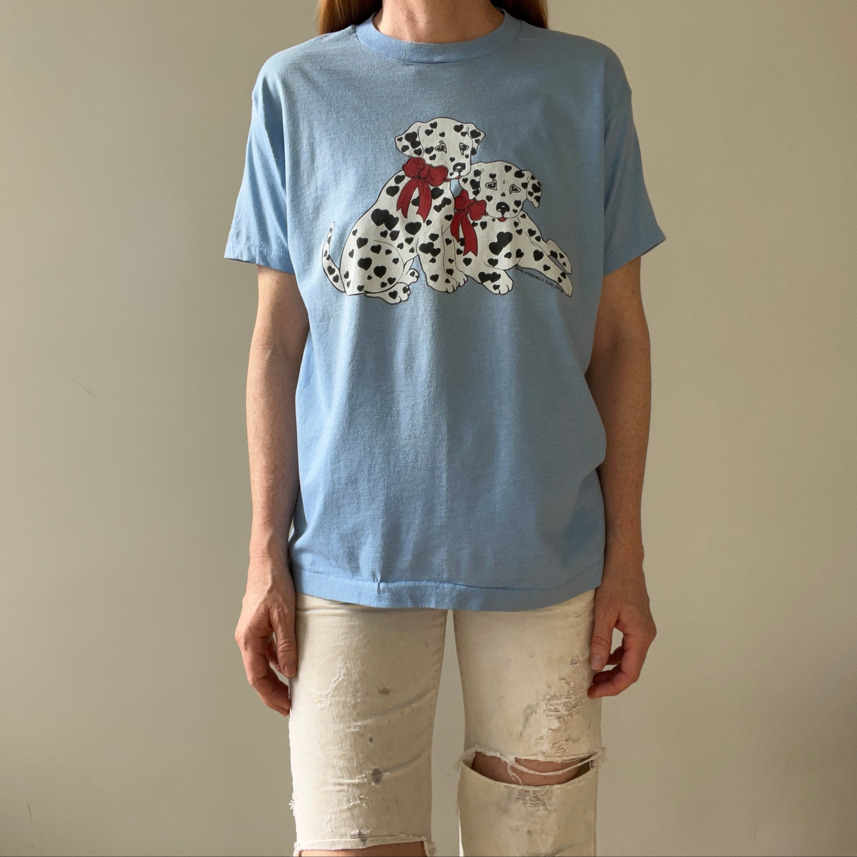 1985 Dalmatian Puppy Hearts T Shirt