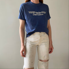 1982 Paper Thin Harley T Shirt Green Bay Wisconsin - GOLD