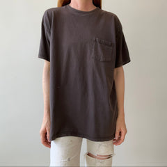 1990s Extremely Faded Black Pocket T-Shirt - Towncraft Alert
