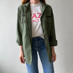 1973 8.5oz Sateen Cotton OG Vietnam OG-107 Military Shirt