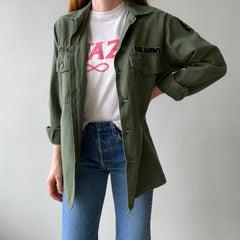 1973 8.5oz Sateen Cotton OG Vietnam OG-107 Military Shirt