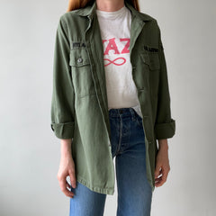 1973 8.5oz Sateen Cotton OG Vietnam OG-107 Military Shirt
