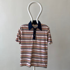 1970s Striped Polo Style T-Shirt