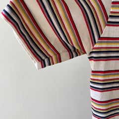 1970s Striped Polo Style T-Shirt