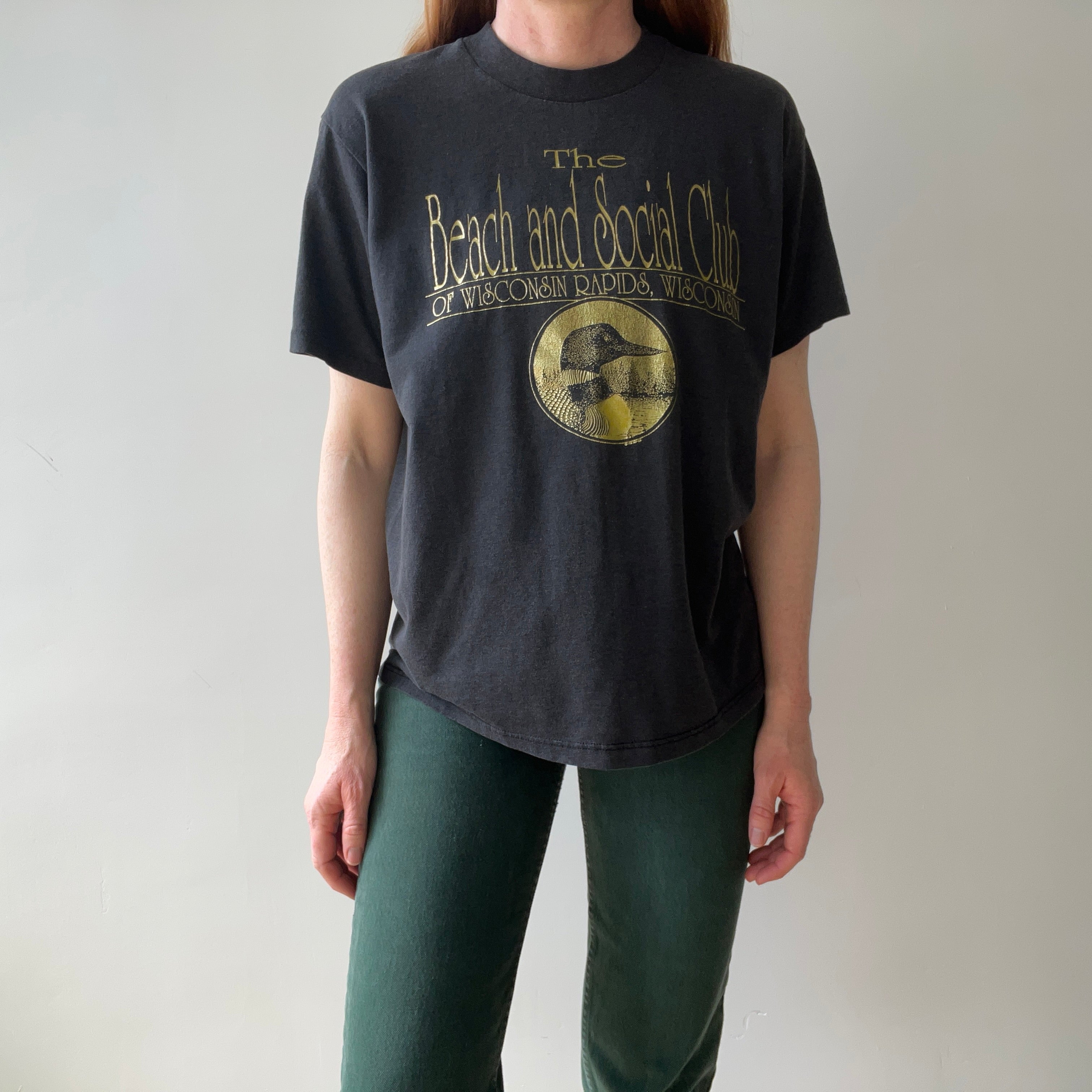 1980s Wisconsin Rapids Beach And Social Club Black T-Shirt