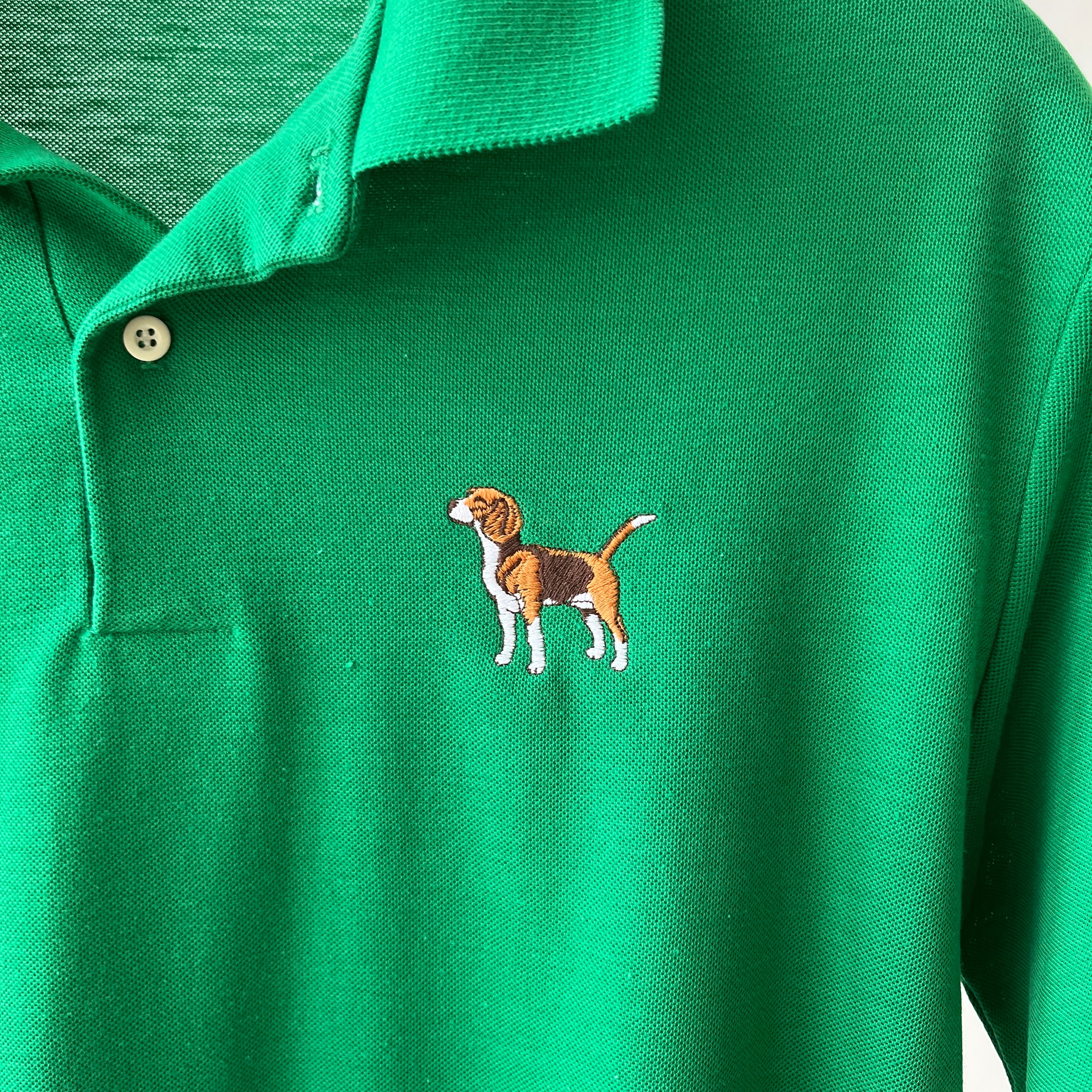 1980s Beagle Embroidered Polo Style Shirt