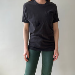 1980s Black Single Stitch Pocket T-Shirt
