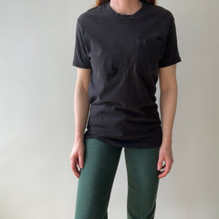 1980s Black Single Stitch Pocket T-Shirt