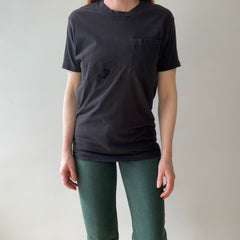 1980s Black Single Stitch Pocket T-Shirt