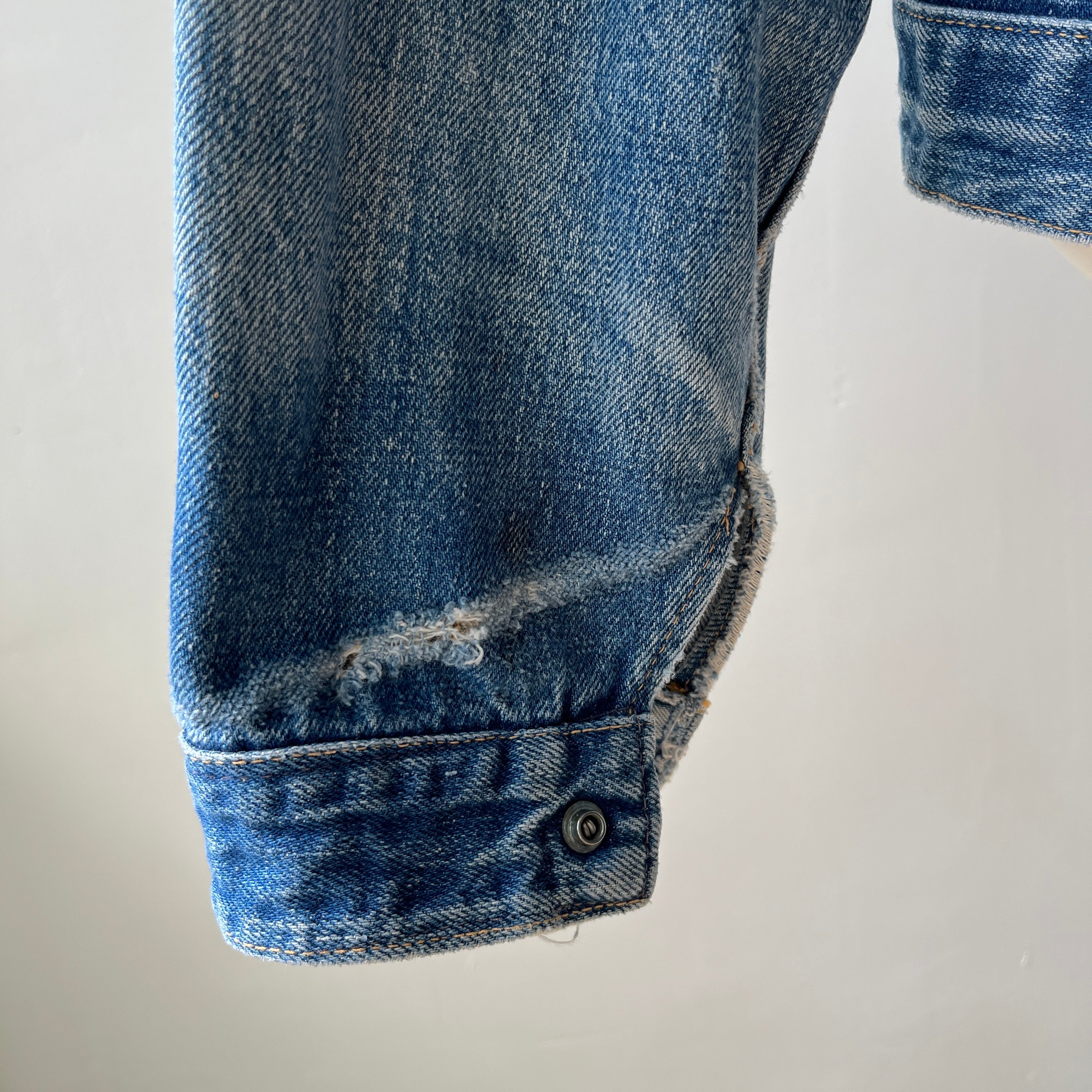 1970s Selvedge Paint Stained Type Two Style Denim Jean Jacket - WOAH