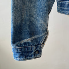 1970s Selvedge Paint Stained Type Two Style Denim Jean Jacket - WOAH