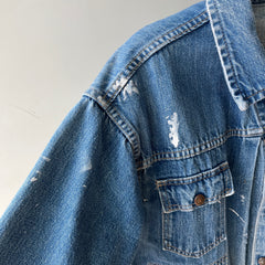 1970s Selvedge Paint Stained Type Two Style Denim Jean Jacket - WOAH