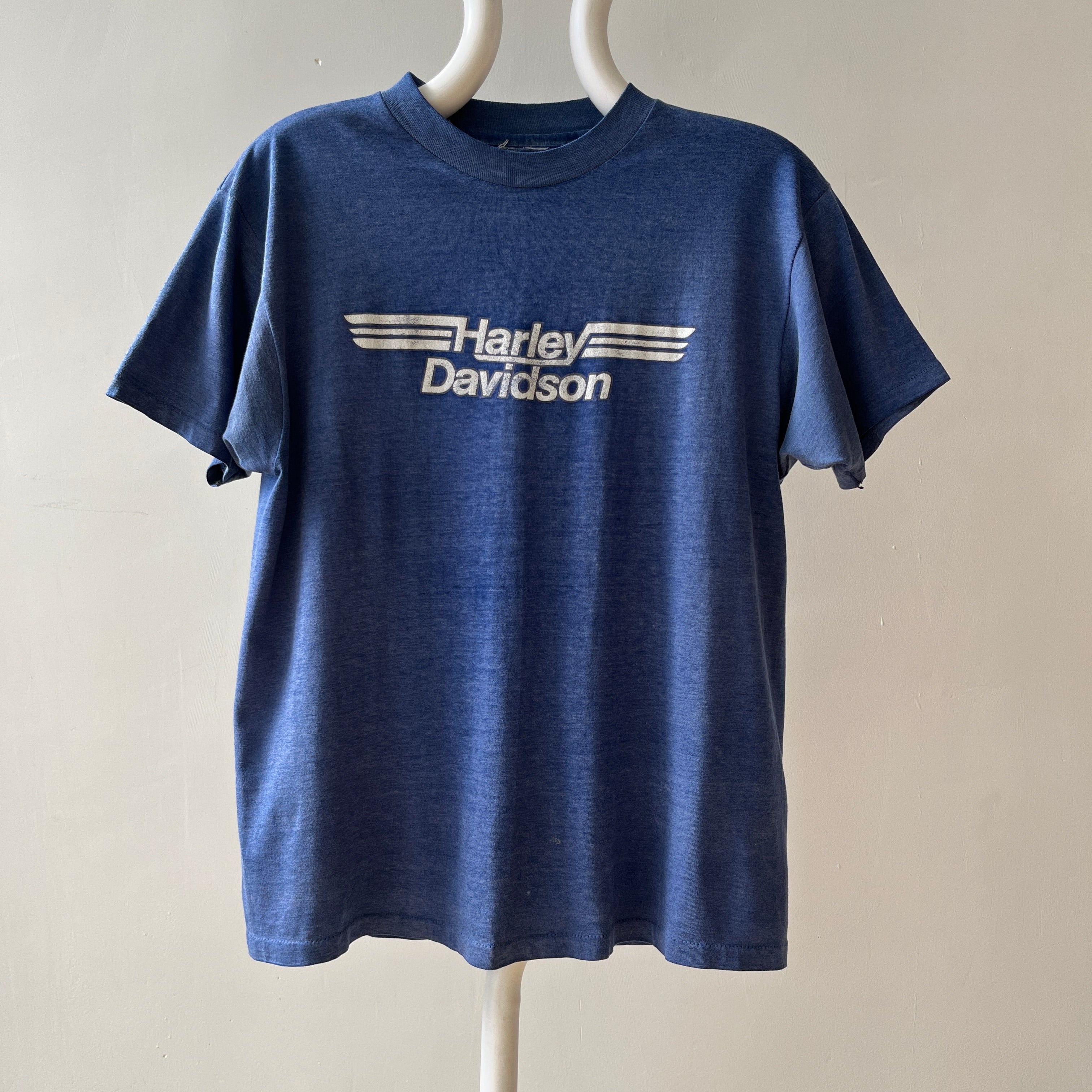 1982 Paper Thin Harley T Shirt Green Bay Wisconsin - GOLD