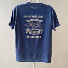 1982 Paper Thin Harley T Shirt Green Bay Wisconsin - GOLD