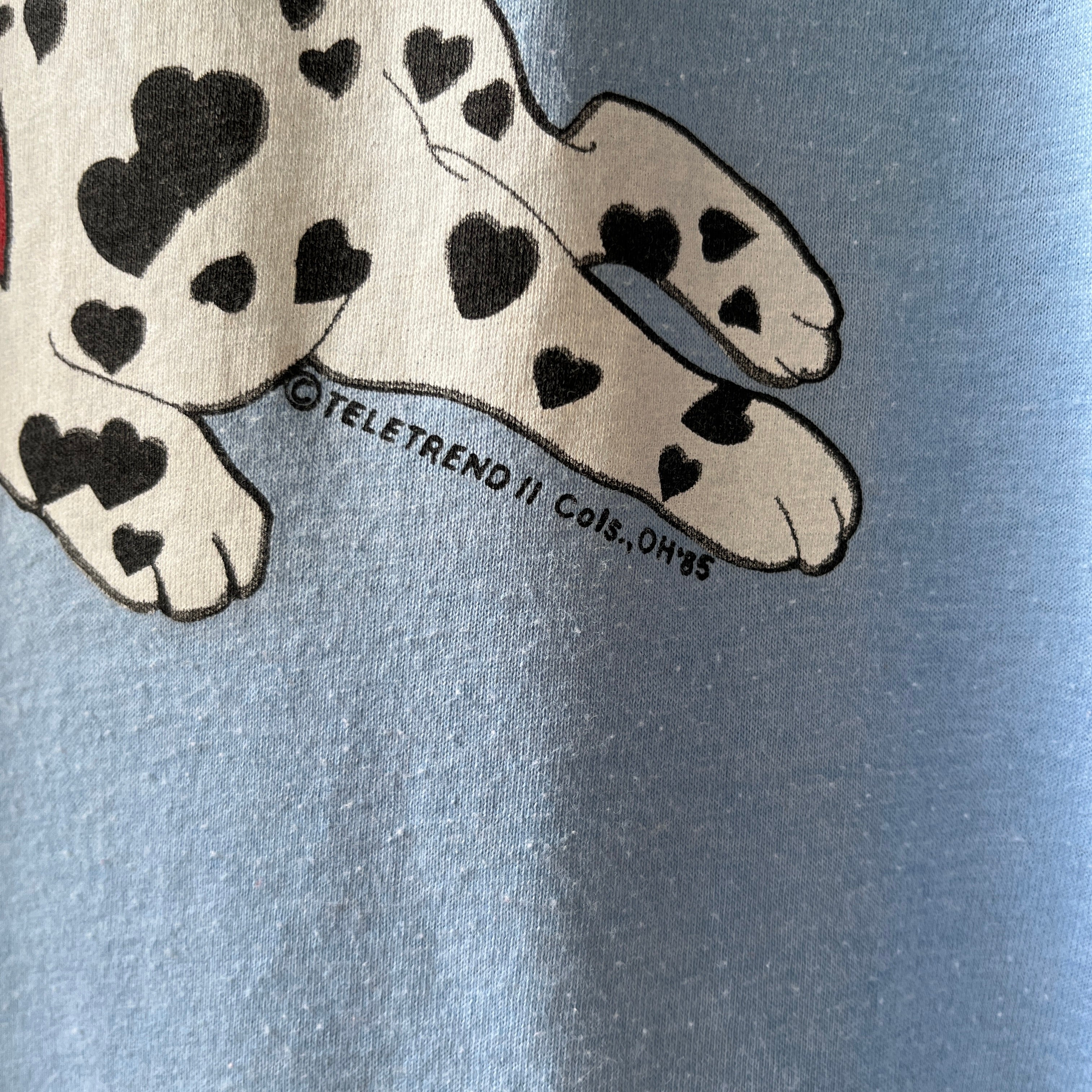 1985 Dalmatian Puppy Hearts T Shirt