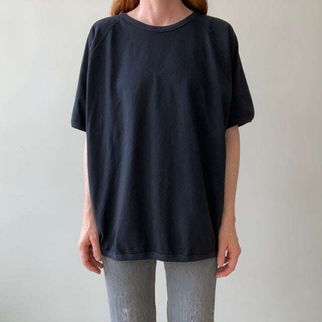 1980s Blank Black Ringer T-Shirt