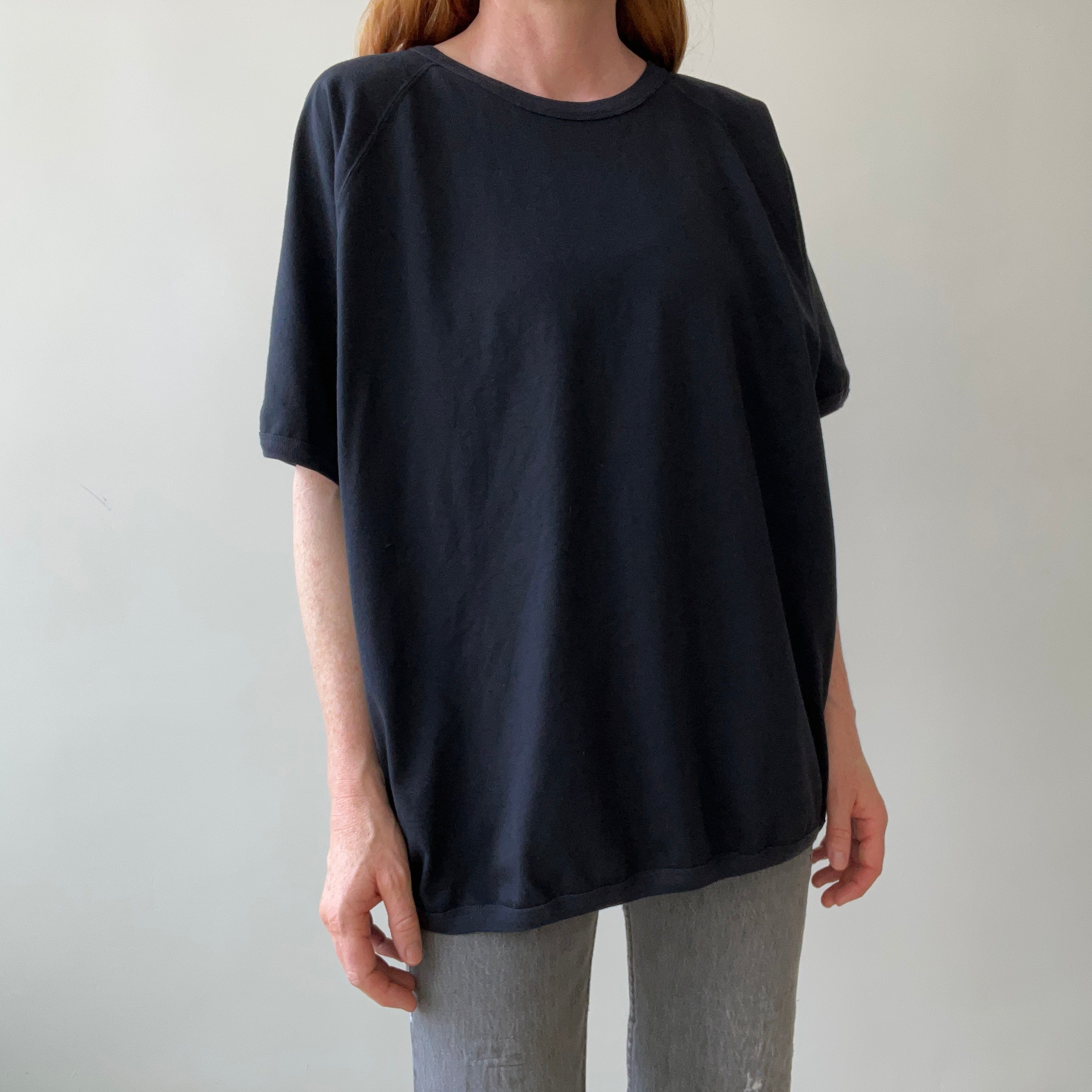 1980s Blank Black Ringer T-Shirt