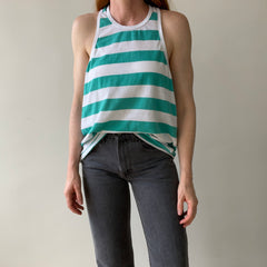 1970s Striped Racer Back Tank Top