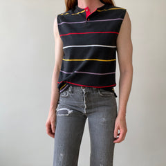 1980s Blank Striped Cut Off T-Shirt