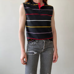 1980s Blank Striped Cut Off T-Shirt