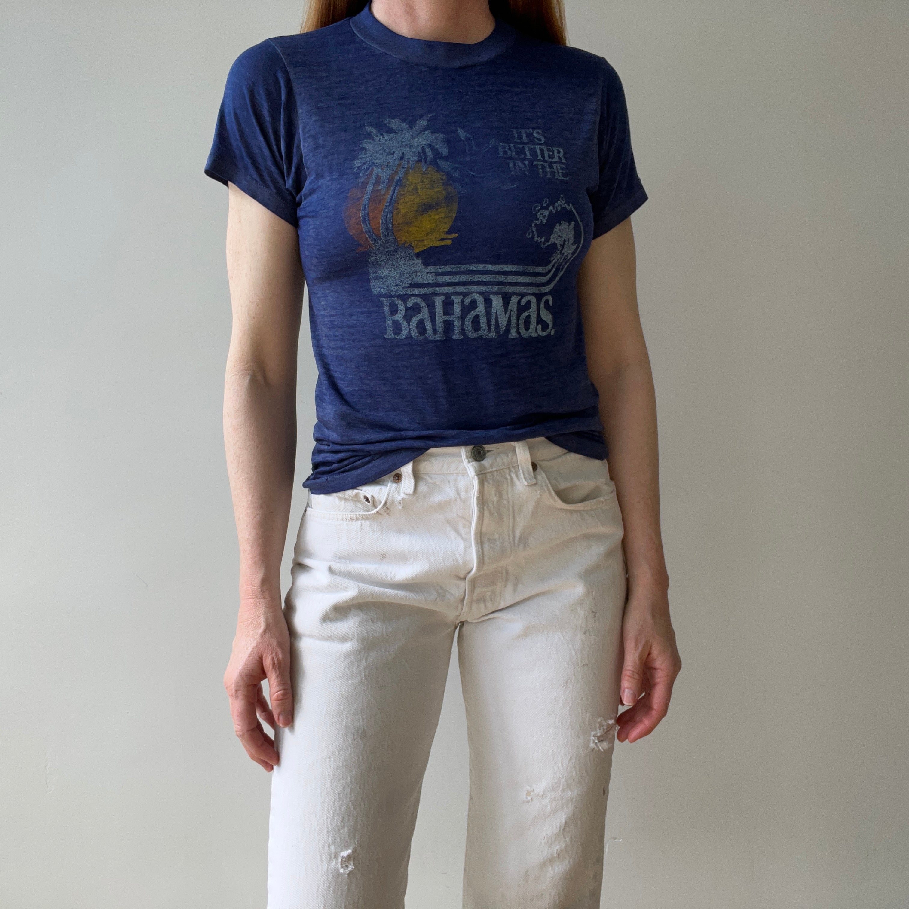 1980s Paper Thin Its Better In The Bahamas T-Shirt