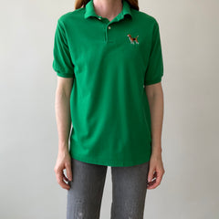 1980s Beagle Embroidered Polo Style Shirt