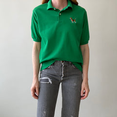 1980s Beagle Embroidered Polo Style Shirt