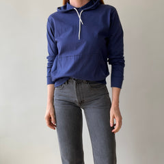 1970s/80s Navy Blue Hoodie - Lighter Weight but Structured