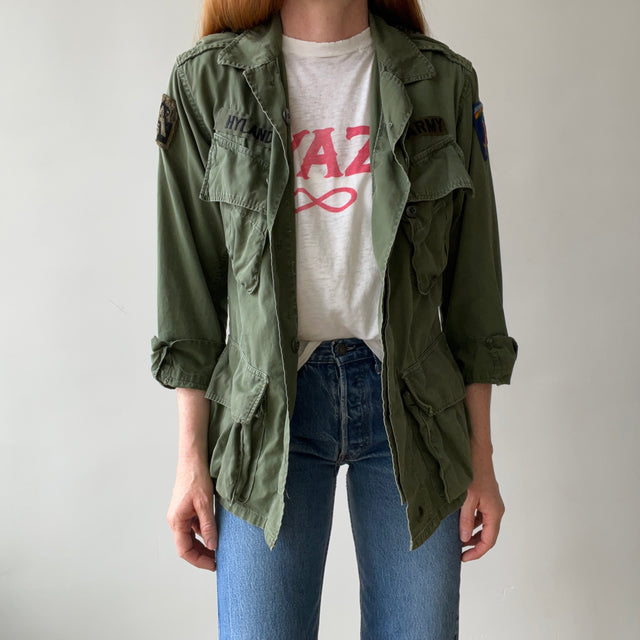 1960s OG-107 Cotton Military Coat with Tapering Buttons on the Backside - Smaller