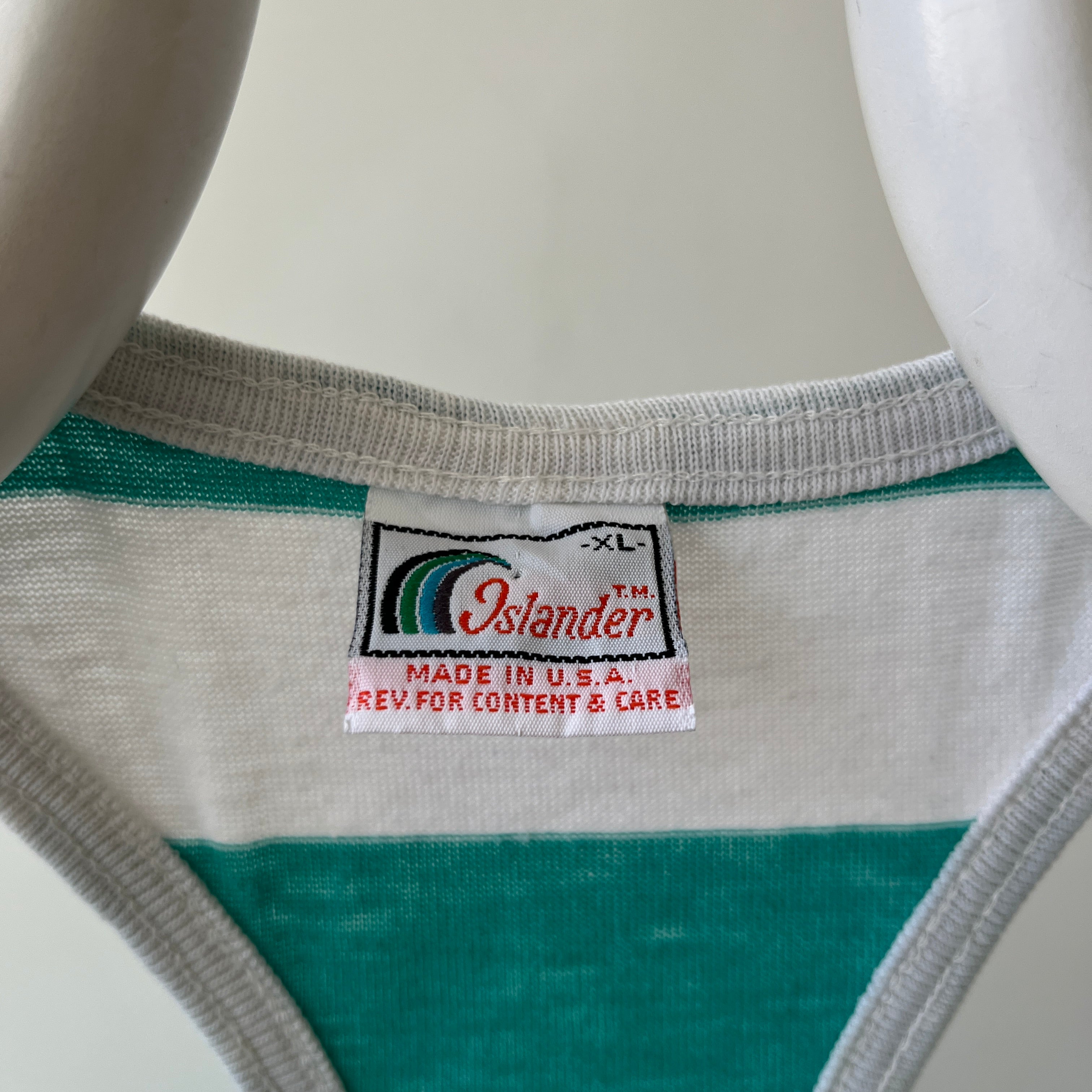1970s Striped Racer Back Tank Top