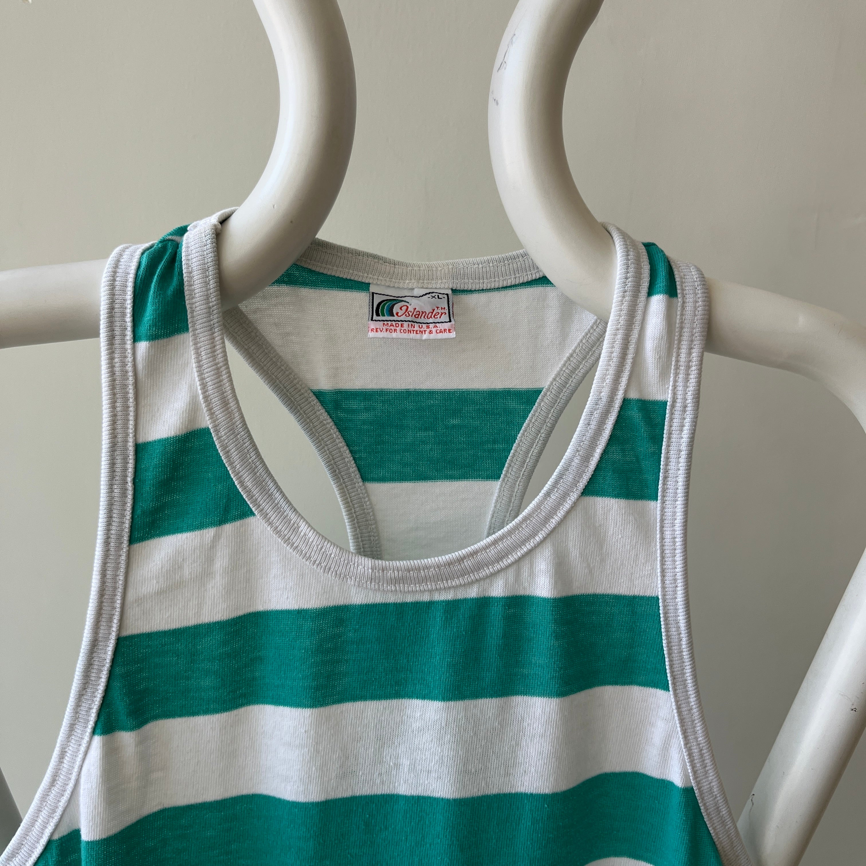 1970s Striped Racer Back Tank Top