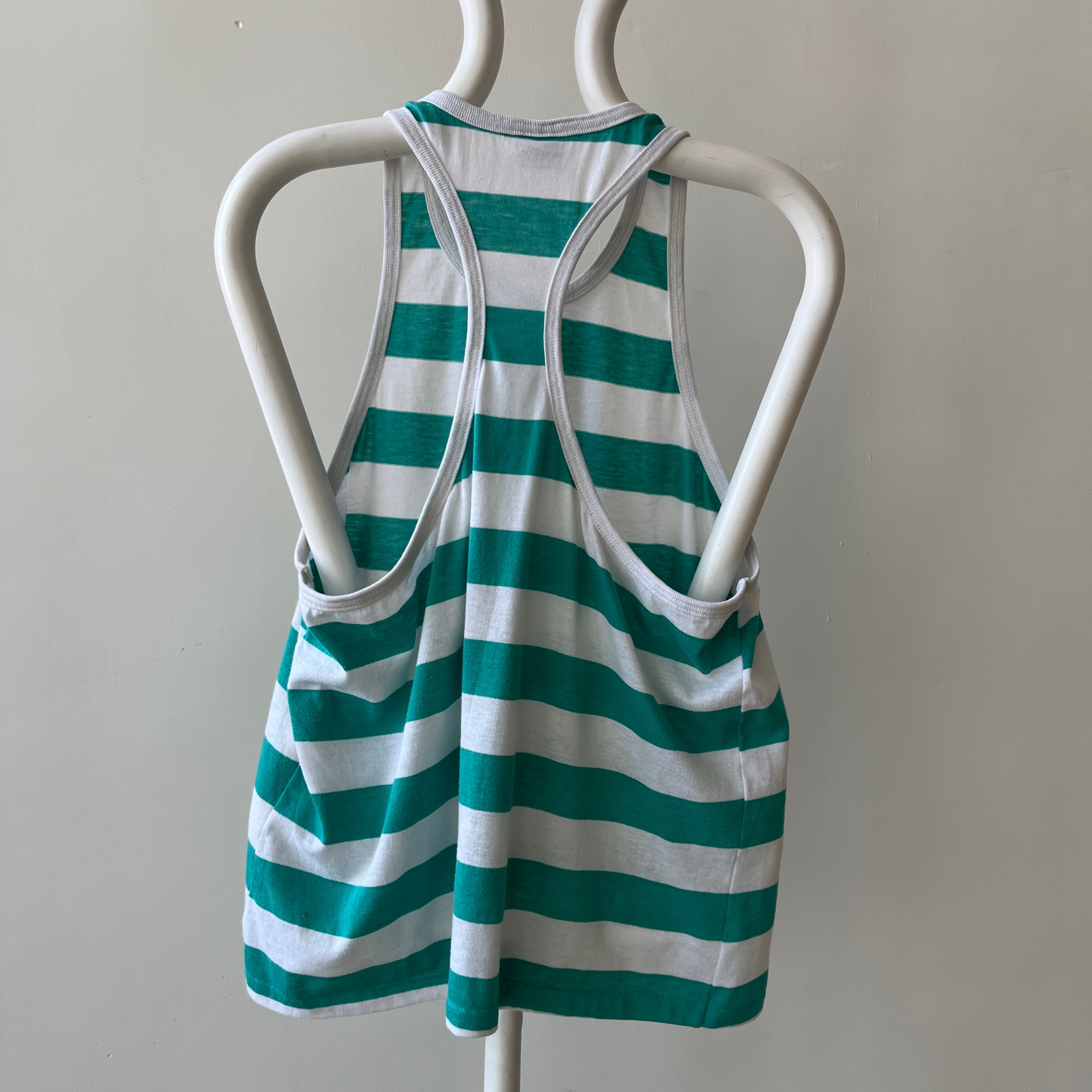 1970s Striped Racer Back Tank Top