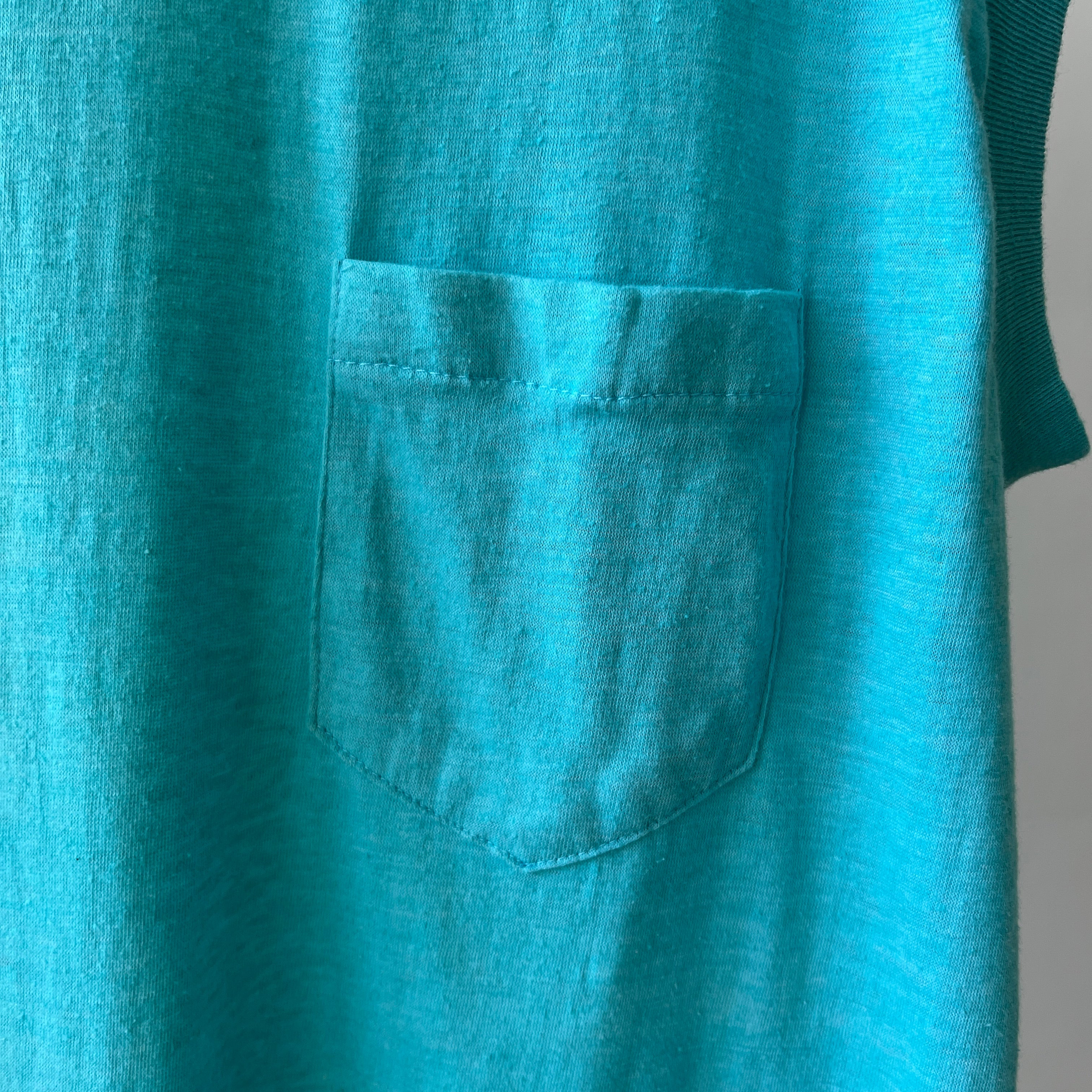 1970s Teal/Sea Foam Blue Muscle T-Shirt