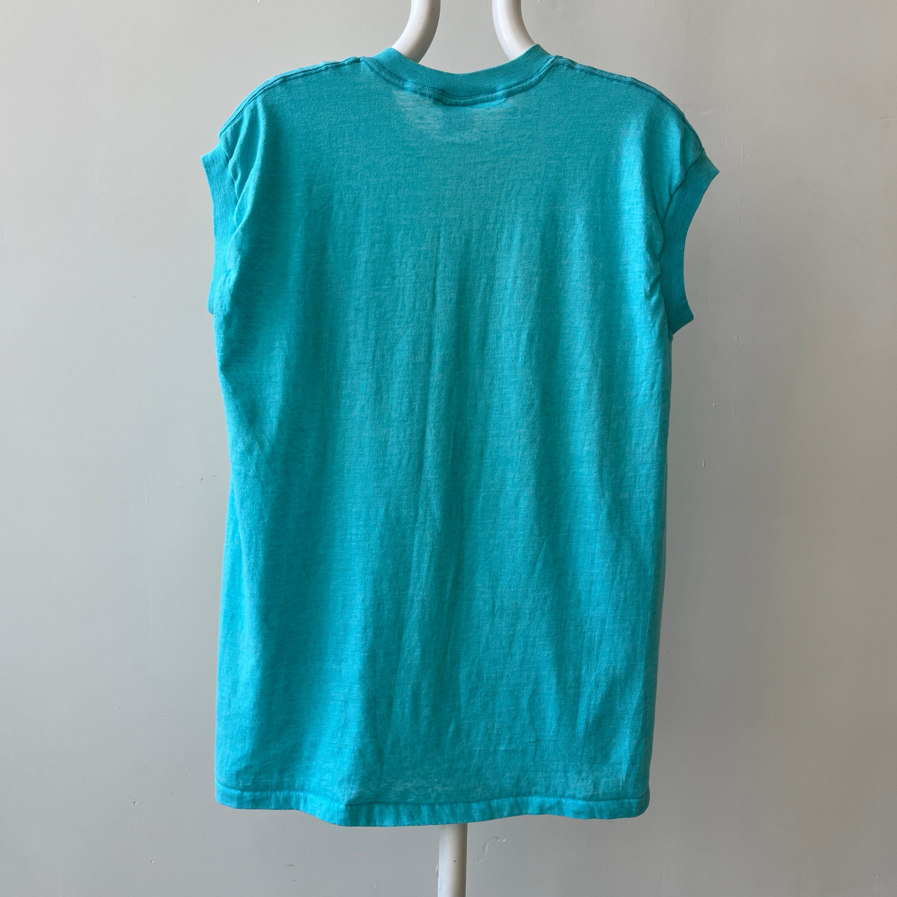 1970s Teal/Sea Foam Blue Muscle T-Shirt