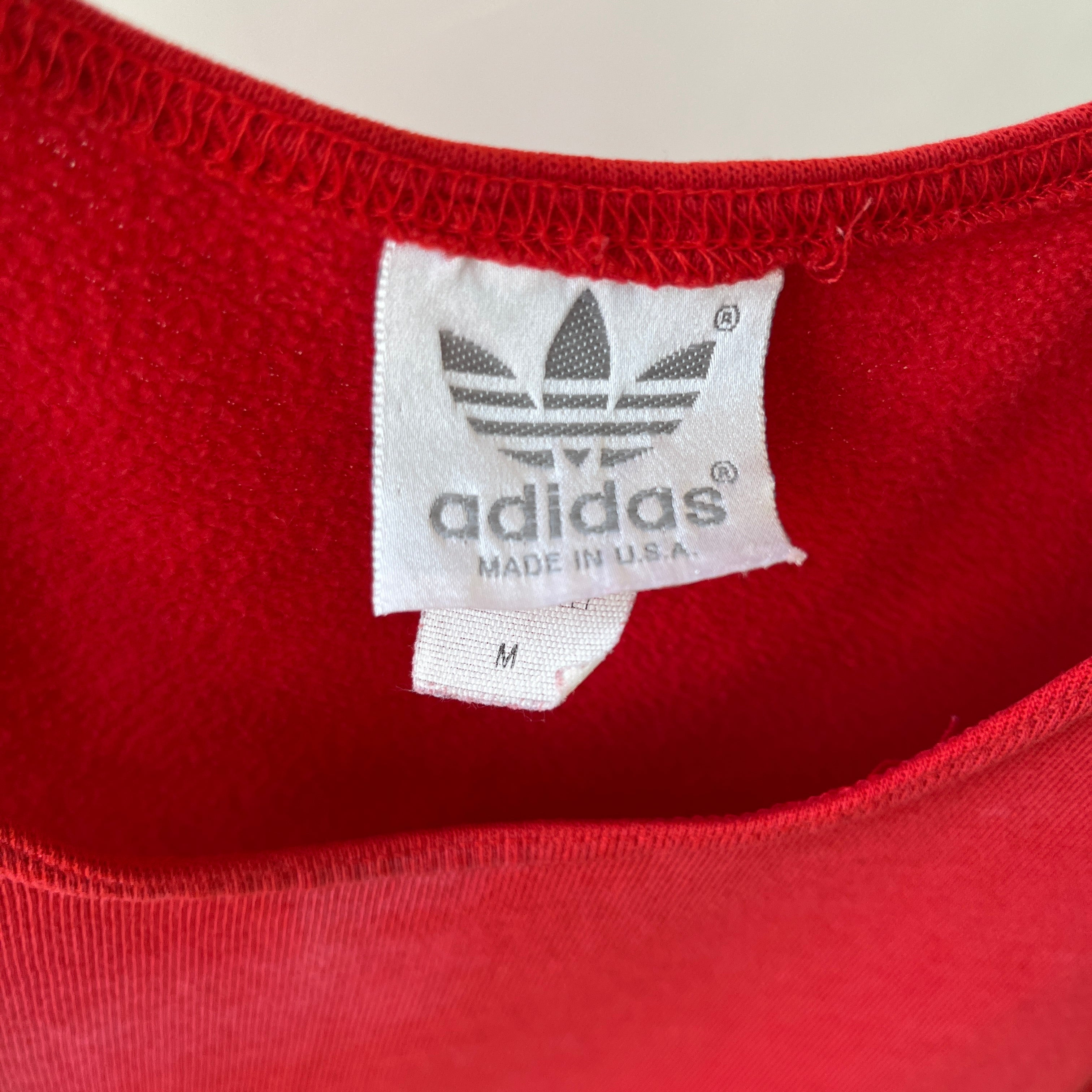 1980s/90s Red Adidas Sweatshirt Tank Top