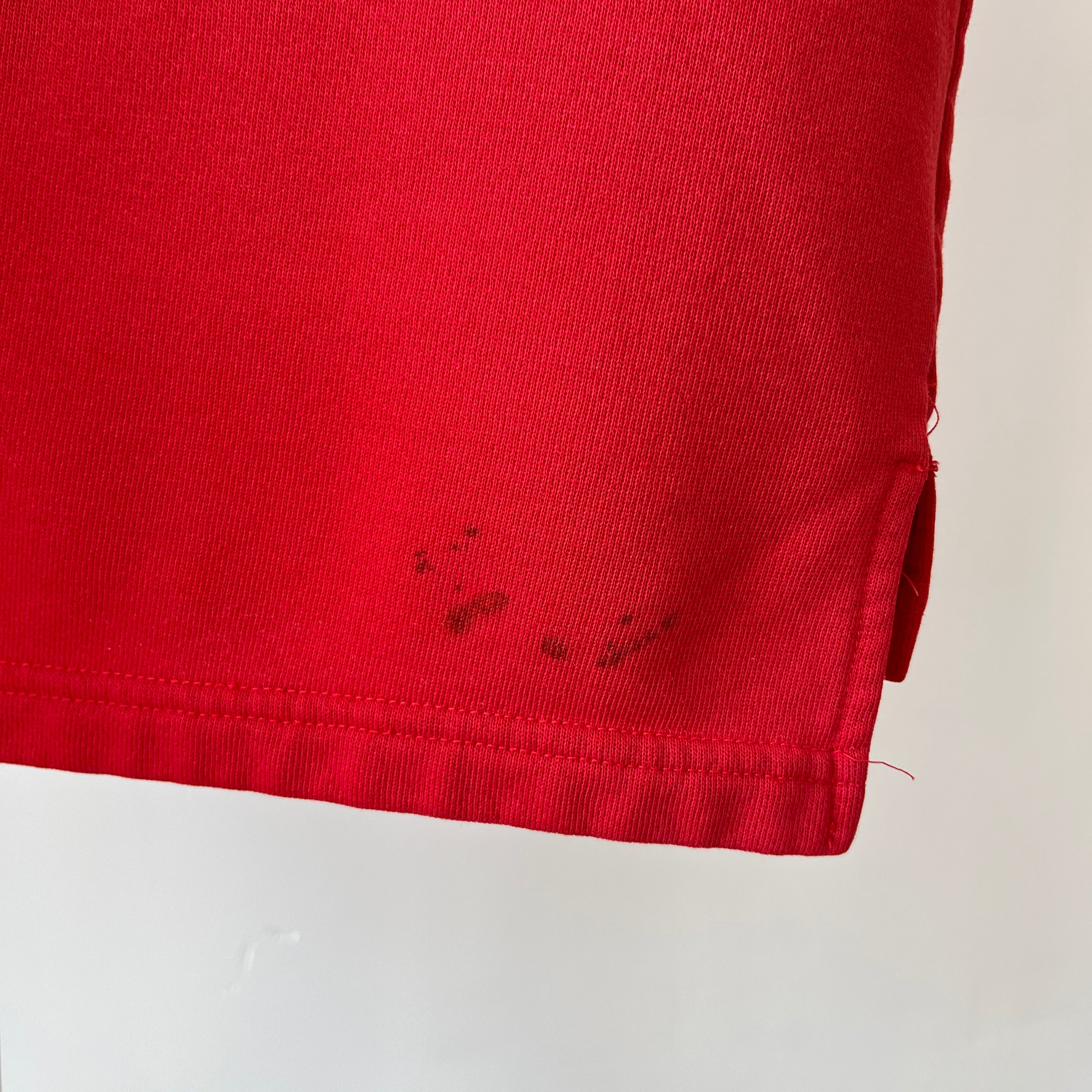 1980s/90s Red Adidas Sweatshirt Tank Top