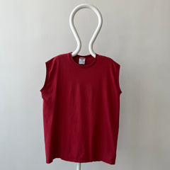 1990s Deep Red Muscle T-Shirt by Jerzees