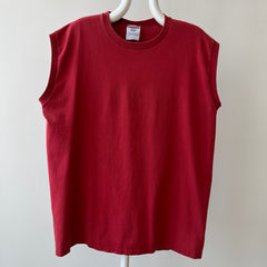 1990s Deep Red Muscle T-Shirt by Jerzees