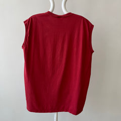 1990s Deep Red Muscle T-Shirt by Jerzees